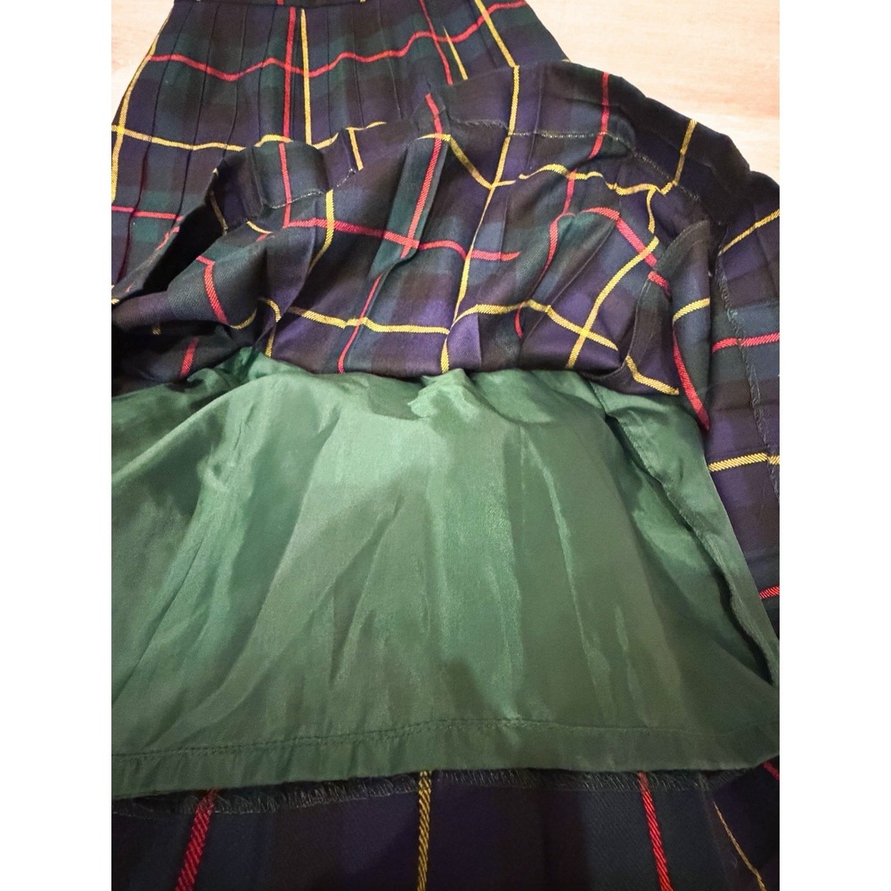 Vintage D Byford Scotland Wool Tartan Pleated Midi Skirt US 8 Plaid Academia - Picture 12 of 12